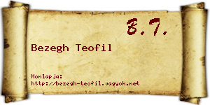 Bezegh Teofil névjegykártya